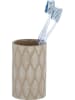 Wenko 2-delige set: tandenborstelbekers "Tupian" beige - (H)12 x Ø 7 cm