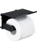 Wenko Toilettenpapierhalter "Classic Plus" in Schwarz - (B)14 x (H)10 x (T)14 cm