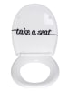 Wenko Easyclose-toiletbril " have a break" wit/zwart