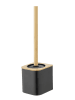 Wenko WC-Garnitur ''Bambusa'' in Schwarz/ Hellbraun - (B)10,5 x (H)36,5 x (T)11,5 cm
