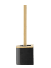 Wenko Toiletgarnituur "Bambusa'' zwart/lichtbruin - (B)10,5 x (H)36,5 x (D)11,5 cm