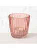 Boltze 4er-Set: Windlichter "Marilu" in Rosa/ Pink/ Lila - (H)7,5 x Ø 7,5 cm