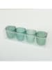 Boltze 4er-Set: Windlichter "Marilu" in Petrol - (H)7,5 x Ø 7,5 cm