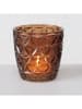 Boltze 4er-Set: Windlichter "Marilu" in Braun - (H)8 x Ø 7 cm
