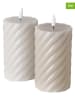 Boltze 2er-Set: LED-Kerzen ''Wrap'' in Creme/ Beige