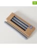 Boltze 4er-Set: Stabkerzen "Classic" in Grau - (H)25 cm