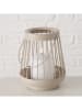 Boltze LED-Windlicht "Fadi" in Beige - (H)18 cm