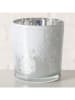 Boltze Windlicht "Gliss" in Silber - (H)8 x Ø 7,3 cm