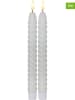 STAR Trading 2er-Set: LED-Kerzen "Flamme Swirl Antique" in Weiß - (H)25 cm