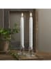 STAR Trading 2er-Set: LED-Kerzen "Flamme Swirl Antique" in Weiß - (H)25 cm