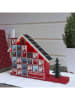 STAR Trading Kalendarz adwentowy LED "Yuletide" w kolorze czerwonym ze wzorem - 44 x 32 cm