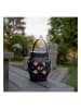 STAR Trading Ledlantaarn "Flame Lantern" zwart - (H)16 cm