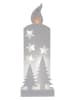 STAR Trading LED-Fensterleuchter "Grandy" in Weiß - (B)13 x (H)36 cm