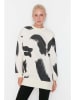 trendyol Sweatshirt in Creme/ Schwarz