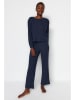 trendyol 2-delige pyjamaset donkerblauw