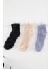 trendyol 3er-Set: Socken in Schwarz/ Lila/ Beige