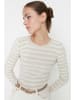 trendyol Longsleeve in Sand/ Weiß