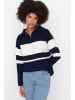 trendyol Pullover in Weiß/ Dunkelblau