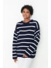 trendyol Pullover in Dunkelblau/ Weiß