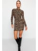 trendyol Sukienka w kolorze jasnobrązowo-czarnym