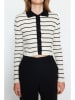 trendyol Cardigan in Creme/ Schwarz