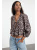 trendyol Blouse lichtbruin/Schwarz