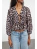 trendyol Bluse in Hellbraun/Schwarz