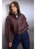 trendyol Kunstlederjacke in Bordeaux