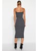trendyol Sukienka dzianinowa w kolorze antracytowym