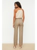 trendyol Marlenehose in Beige/ Braun