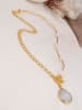 Pierres de Jade Vergold. Halskette mit Schmuckelementen - (L)47 cm
