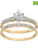 Diamant Exquis 2-delige set: gouden ringen met diamanten