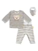 Steiff 3tlg. Outfit in Grau/ Weiß
