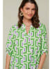 Curvy Lady Bluse in Grün/ Weiß