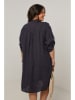 Curvy Lady Leinen-Kleid in Dunkelblau