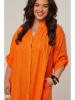 Curvy Lady Lniana sukienka w kolorze pomarańczowym