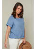 Curvy Lady Leinen-Shirt in Blau