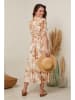 Curvy Lady Kleid in Camel/ Creme