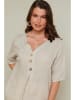 Curvy Lady Leinen-Bluse in Beige