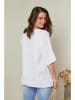 Curvy Lady Leinen-Bluse in Weiß
