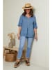 Curvy Lady Leinen-Bluse in Blau