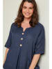 Curvy Lady Leinen-Bluse in Dunkelblau