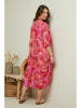 Curvy Lady Kleid in Pink/ Bunt