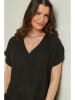 Curvy Lady Lniana koszulka w kolorze czarnym