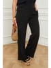 Curvy Lady Leinen-Hose "Valencia" in Schwarz