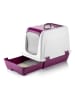 Paws&Whiskers Katzenstreubox in Lila/ Weiß - (B)39,5 x (H)55 x (T)57 cm