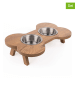 Paws&Whiskers 3-delige voerbakset lichtbruin - (B)42 x (H)6 x (D)23 cm