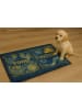 Paws&Whiskers Napfunterlage in Blau/ Gelb - (L)40 x (B)70 cm