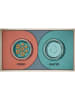 Paws&Whiskers Voerbakmat turquoise/oranje - (L)40 x (B)70 cm