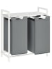 Songmics Wäschekorb in Grau/ Weiß - (B)73 x (H)72 x (T)33 cm